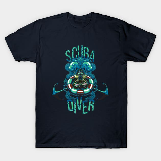 Scuba Diver T-Shirt by RyudiBlack